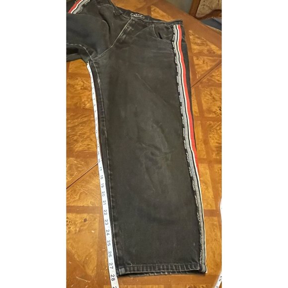 VTG HUGO BOSS by IG Design 90s Baggy Hip Hop Skater Denim Jeans Mens 33x28 Black - Picture 9 of 11